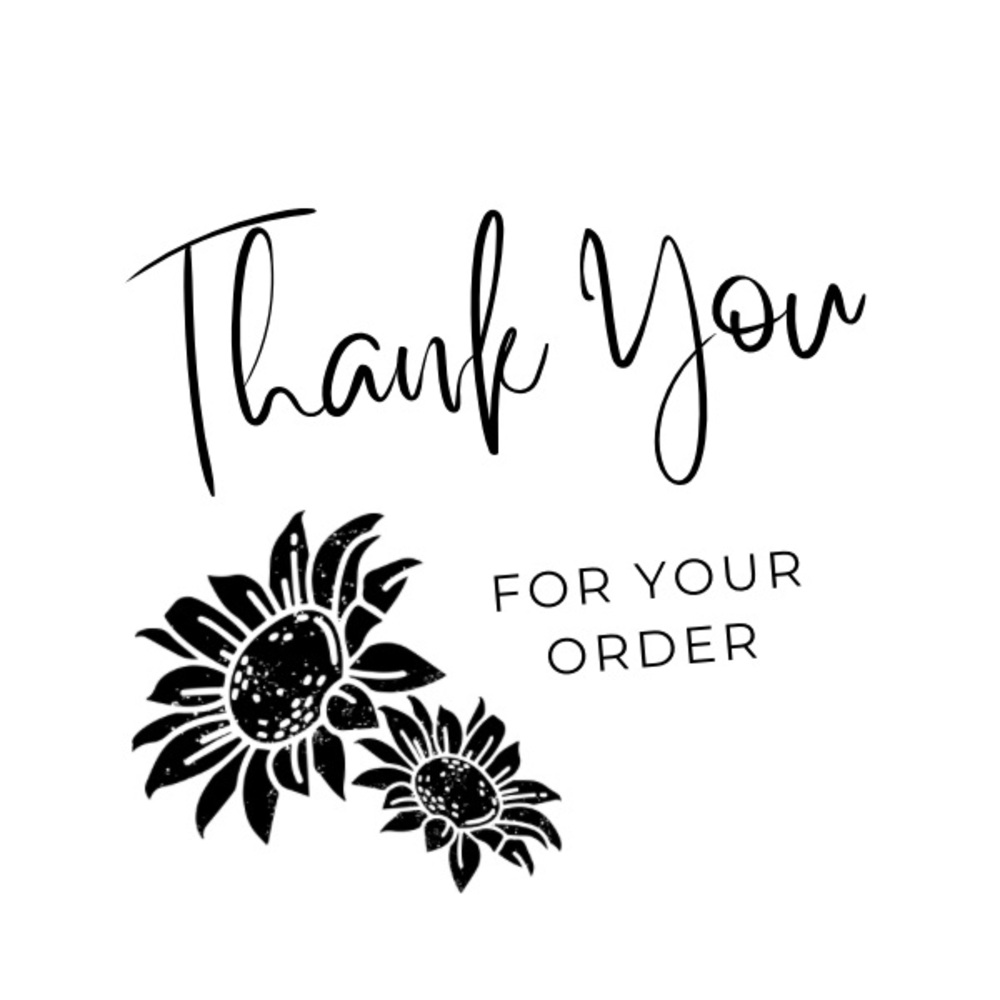 150 Count 2” Thank You Stickers with Sunflowers